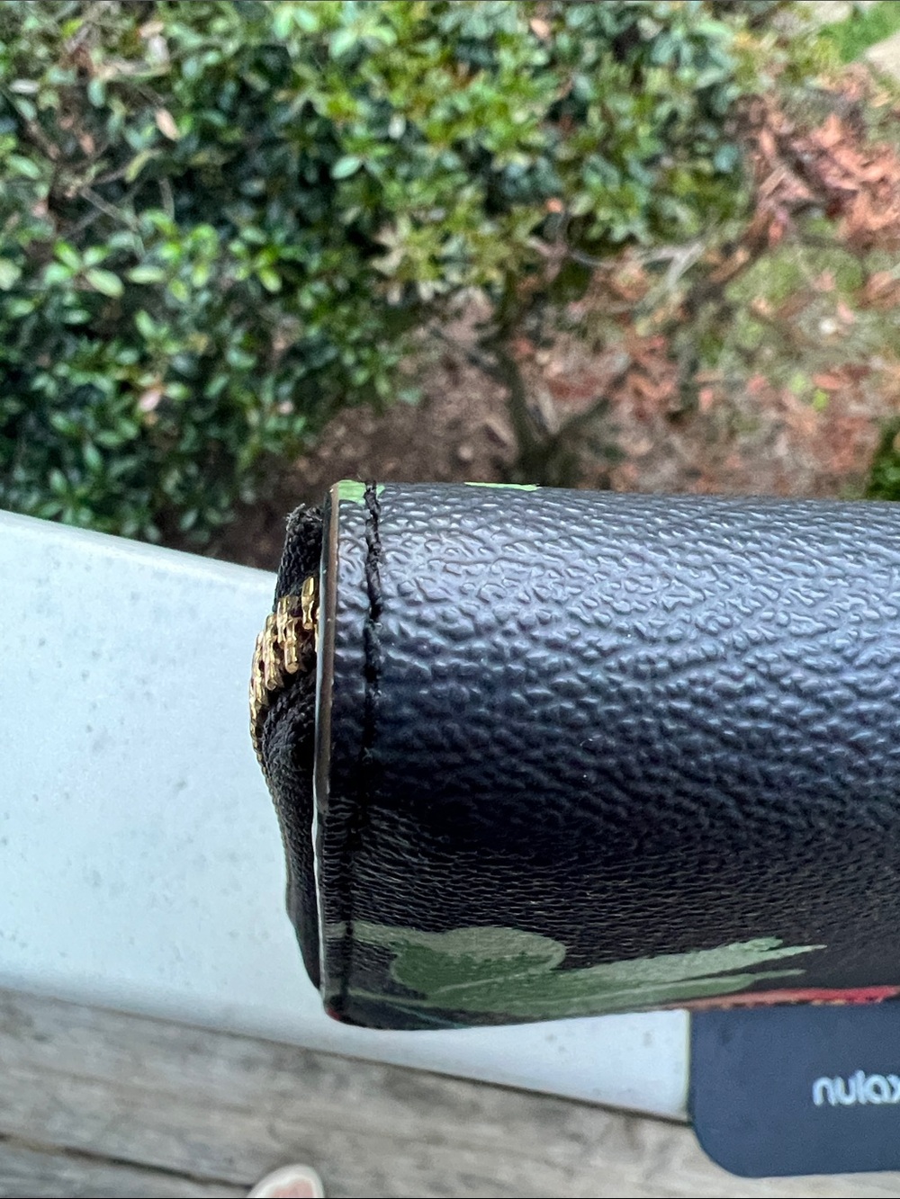 Coach Black Floral Zip-Around Wallet with Pink and Green Blooms - Picture 15 of 16